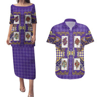 Zodiac Signs Couples Matching Puletasi and Hawaiian Shirt The Air Element Baroque Diamonds Card
