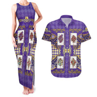Zodiac Signs Couples Matching Tank Maxi Dress and Hawaiian Shirt The Air Element Baroque Diamonds Card