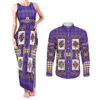 Zodiac Signs Couples Matching Tank Maxi Dress and Long Sleeve Button Shirt The Air Element Baroque Diamonds Card