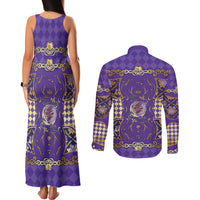 Zodiac Signs Couples Matching Tank Maxi Dress and Long Sleeve Button Shirt The Air Element Baroque Diamonds Card
