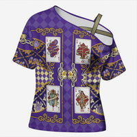 Zodiac Signs Cross Shoulder Shirt The Air Element Baroque Diamonds Card