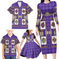 Zodiac Signs Family Matching Long Sleeve Bodycon Dress and Hawaiian Shirt The Air Element Baroque Diamonds Card