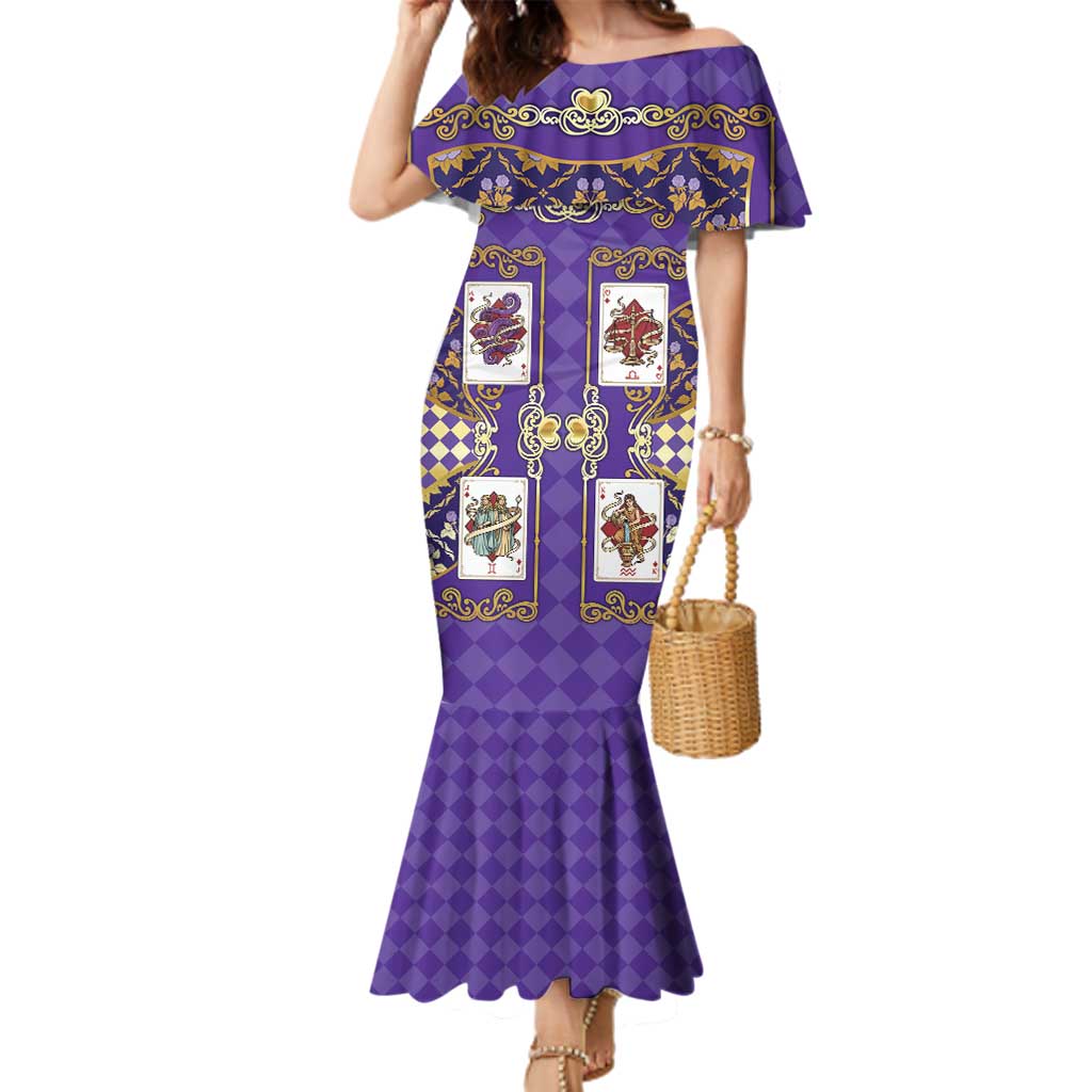 Zodiac Signs Family Matching Mermaid Dress and Hawaiian Shirt The Air Element Baroque Diamonds Card