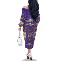 Zodiac Signs Family Matching Off The Shoulder Long Sleeve Dress and Hawaiian Shirt The Air Element Baroque Diamonds Card