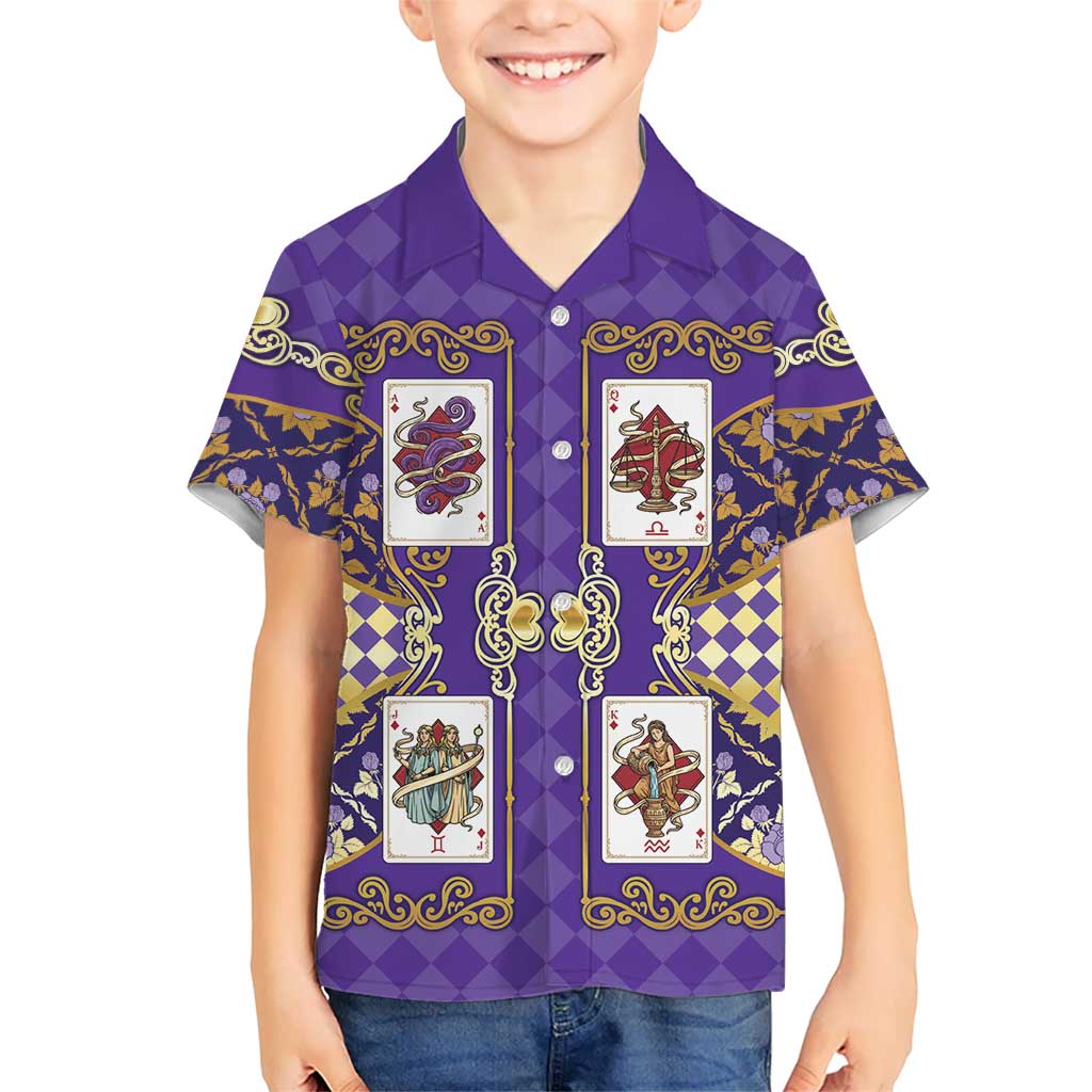 Zodiac Signs Family Matching Puletasi and Hawaiian Shirt The Air Element Baroque Diamonds Card