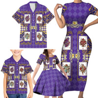 Zodiac Signs Family Matching Short Sleeve Bodycon Dress and Hawaiian Shirt The Air Element Baroque Diamonds Card