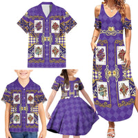 Zodiac Signs Family Matching Summer Maxi Dress and Hawaiian Shirt The Air Element Baroque Diamonds Card