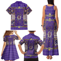 Zodiac Signs Family Matching Tank Maxi Dress and Hawaiian Shirt The Air Element Baroque Diamonds Card