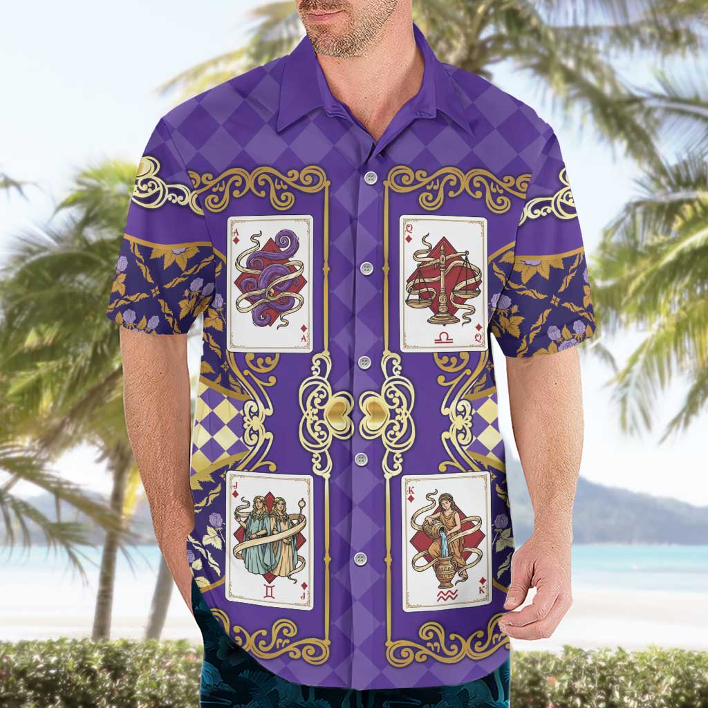 Zodiac Signs Hawaiian Shirt The Air Element Baroque Diamonds Card