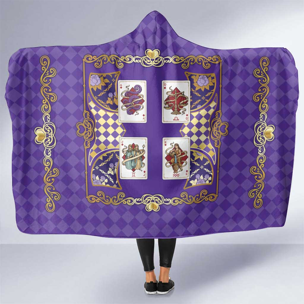 Zodiac Signs Hooded Blanket The Air Element Baroque Diamonds Card