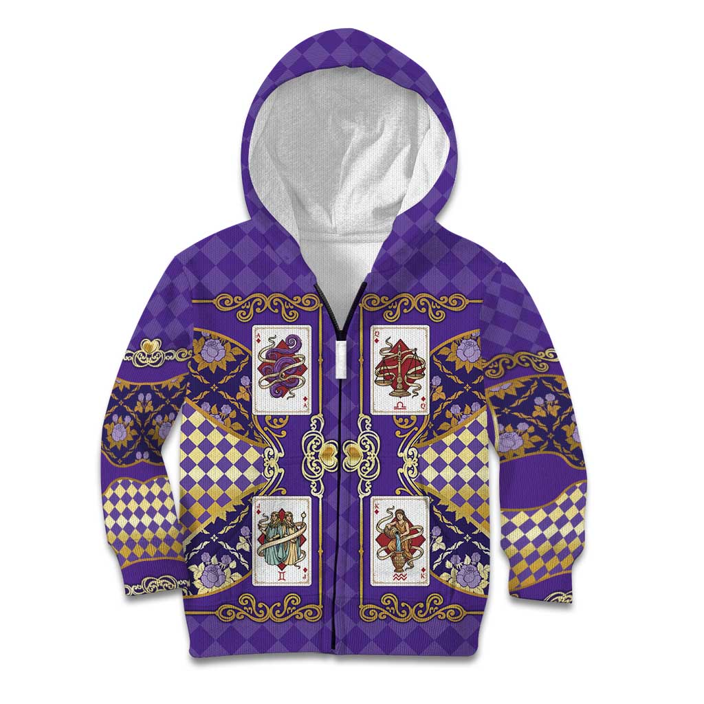 Zodiac Signs Kid Hoodie The Air Element Baroque Diamonds Card