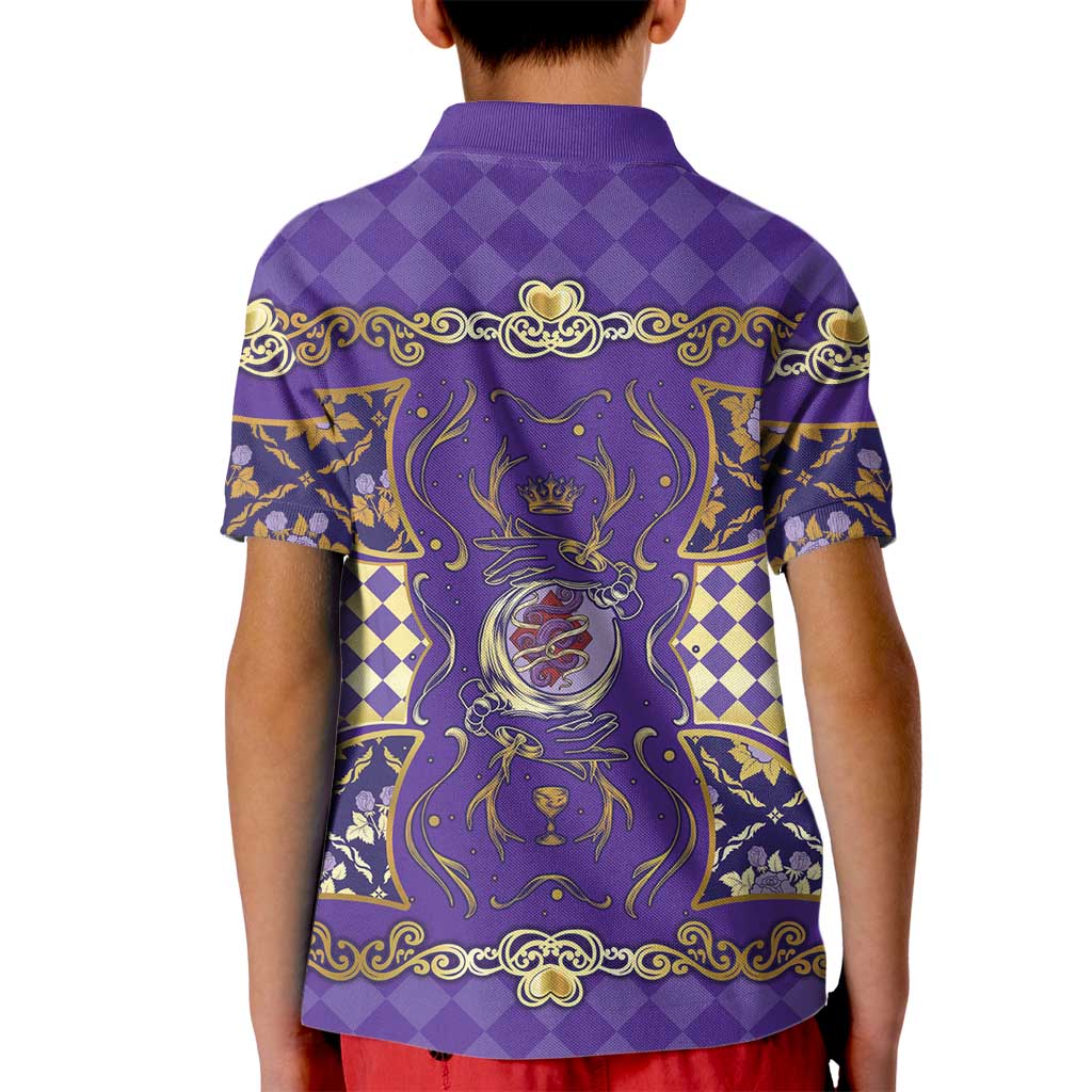 Zodiac Signs Kid Polo Shirt The Air Element Baroque Diamonds Card