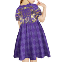Zodiac Signs Kid Short Sleeve Dress The Air Element Baroque Diamonds Card