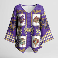 Zodiac Signs Kimono Sleeve Blouse The Air Element Baroque Diamonds Card