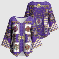 Zodiac Signs Kimono Sleeve Blouse The Air Element Baroque Diamonds Card