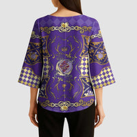 Zodiac Signs Kimono Sleeve Blouse The Air Element Baroque Diamonds Card