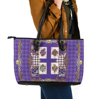 Zodiac Signs Leather Tote Bag The Air Element Baroque Diamonds Card
