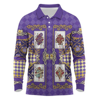 Zodiac Signs Long Sleeve Polo Shirt The Air Element Baroque Diamonds Card
