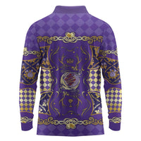 Zodiac Signs Long Sleeve Polo Shirt The Air Element Baroque Diamonds Card