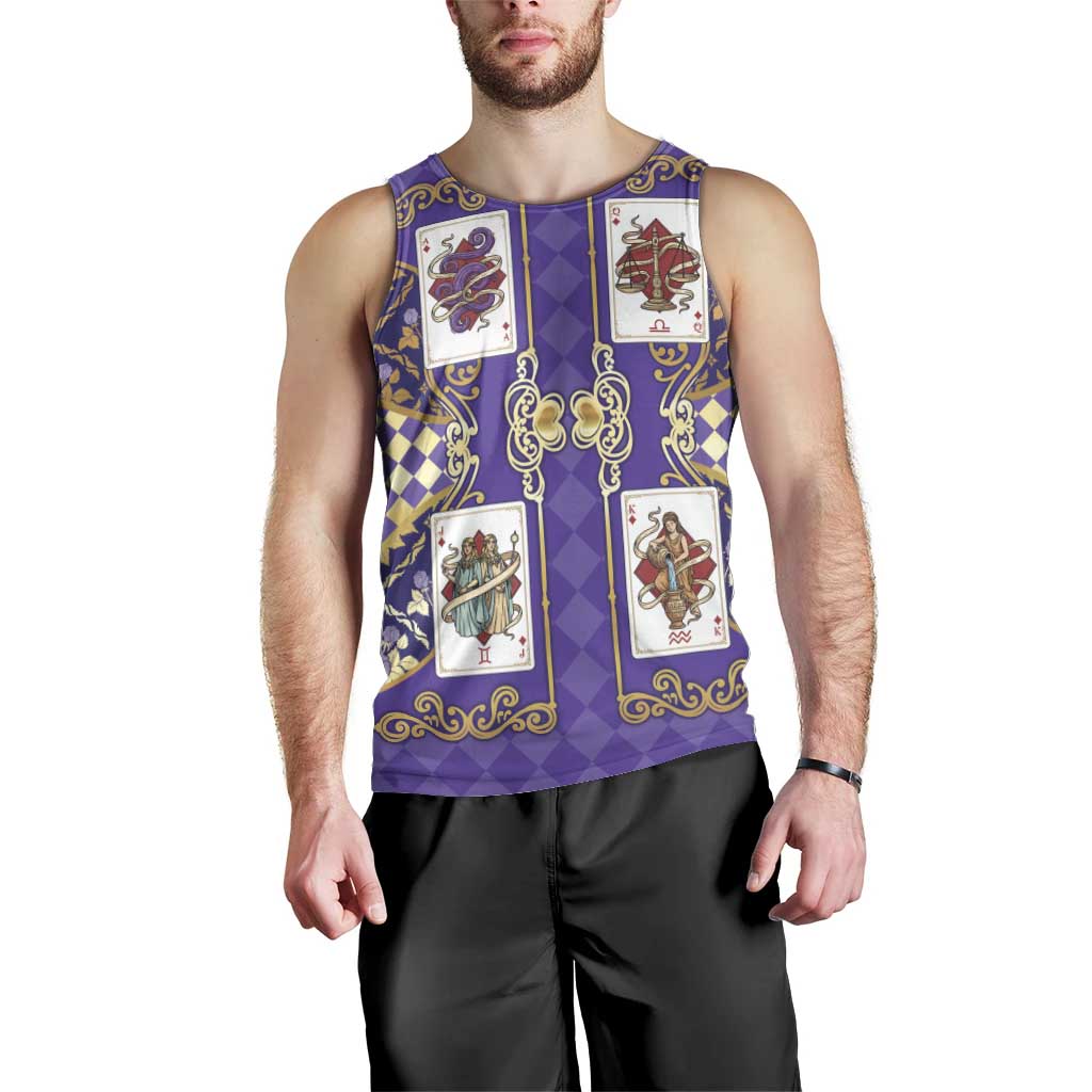 Zodiac Signs Men Tank Top The Air Element Baroque Diamonds Card
