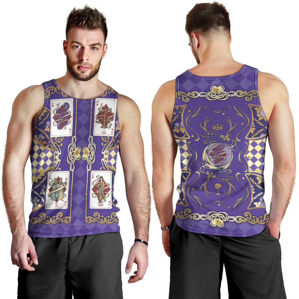 Zodiac Signs Men Tank Top The Air Element Baroque Diamonds Card