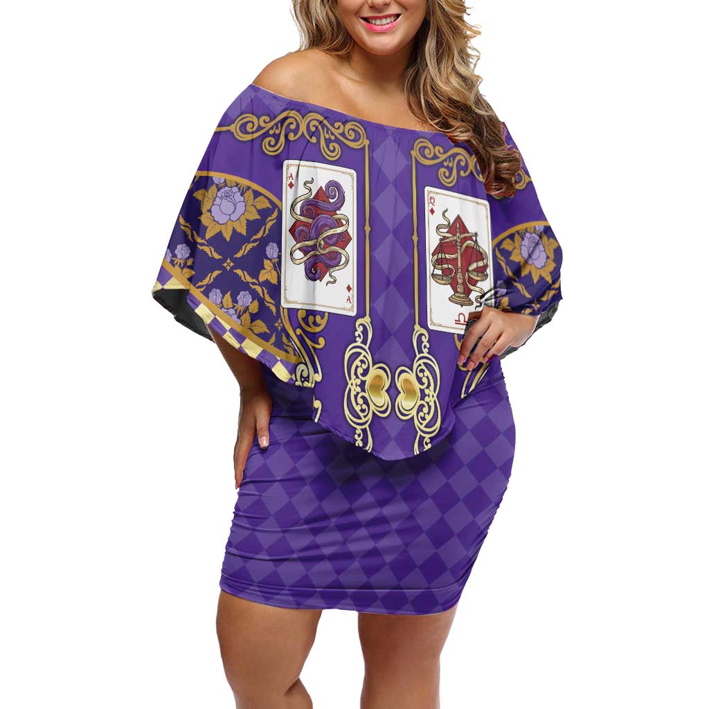 Zodiac Signs Off Shoulder Short Dress The Air Element Baroque Diamonds Card