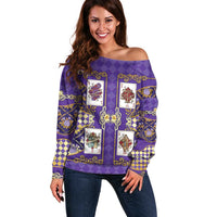 Zodiac Signs Off Shoulder Sweater The Air Element Baroque Diamonds Card