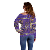 Zodiac Signs Off Shoulder Sweater The Air Element Baroque Diamonds Card