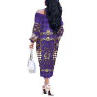 Zodiac Signs Off The Shoulder Long Sleeve Dress The Air Element Baroque Diamonds Card