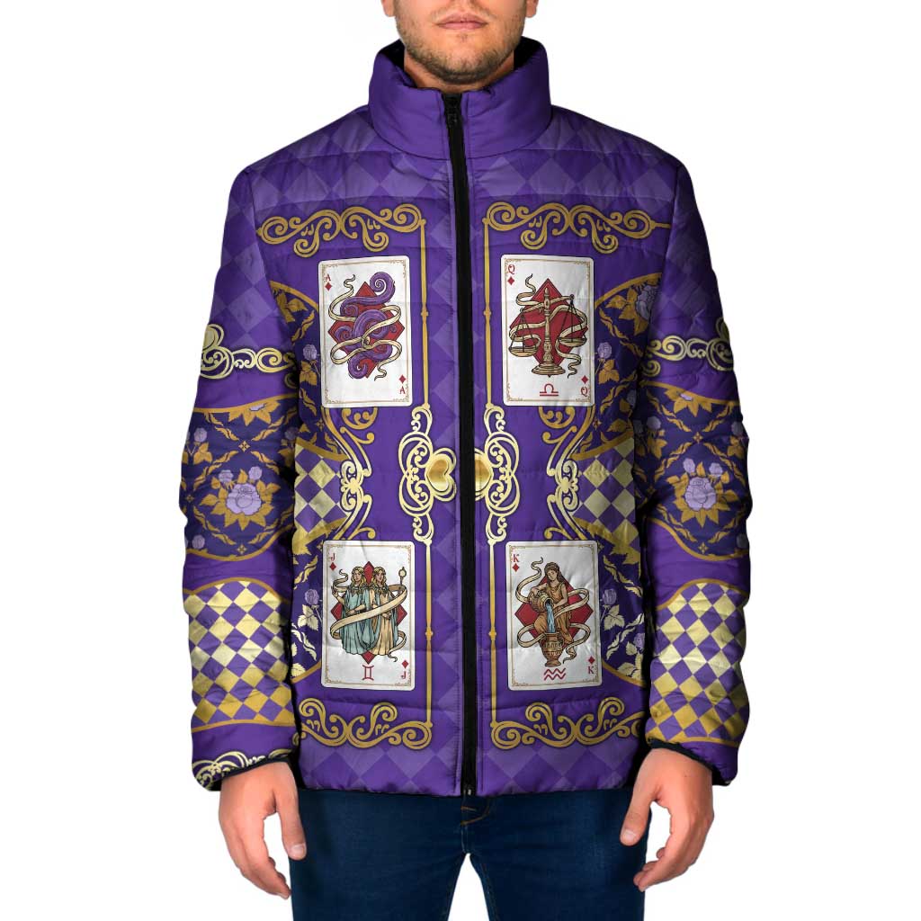 Zodiac Signs Padded Jacket The Air Element Baroque Diamonds Card