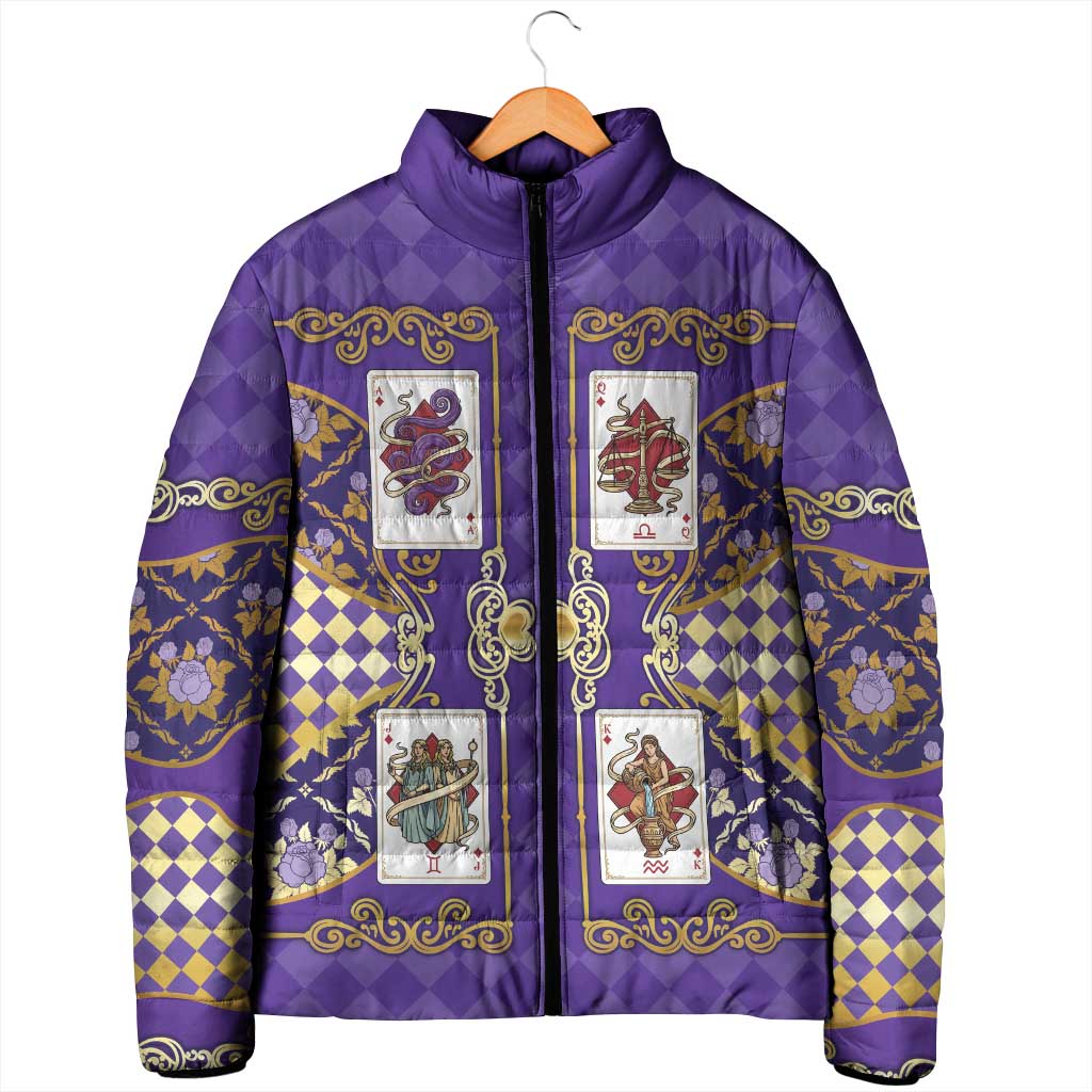 Zodiac Signs Padded Jacket The Air Element Baroque Diamonds Card