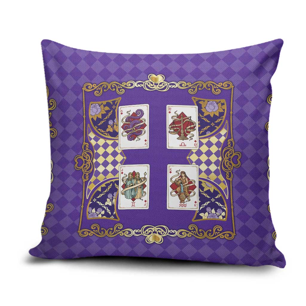 Zodiac Signs Pillow Cover The Air Element Baroque Diamonds Card