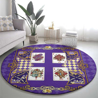 Zodiac Signs Round Carpet The Air Element Baroque Diamonds Card