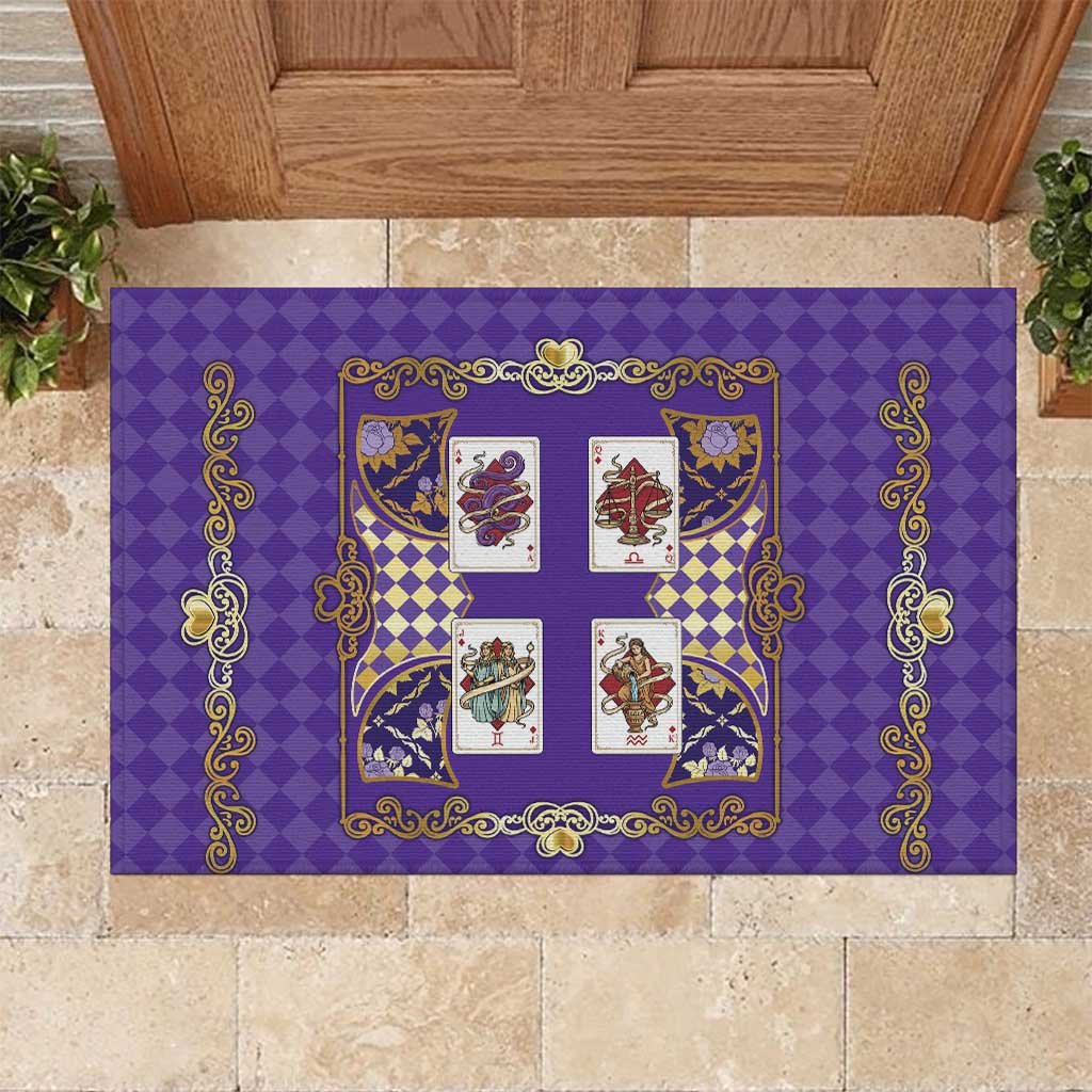 Zodiac Signs Rubber Doormat The Air Element Baroque Diamonds Card