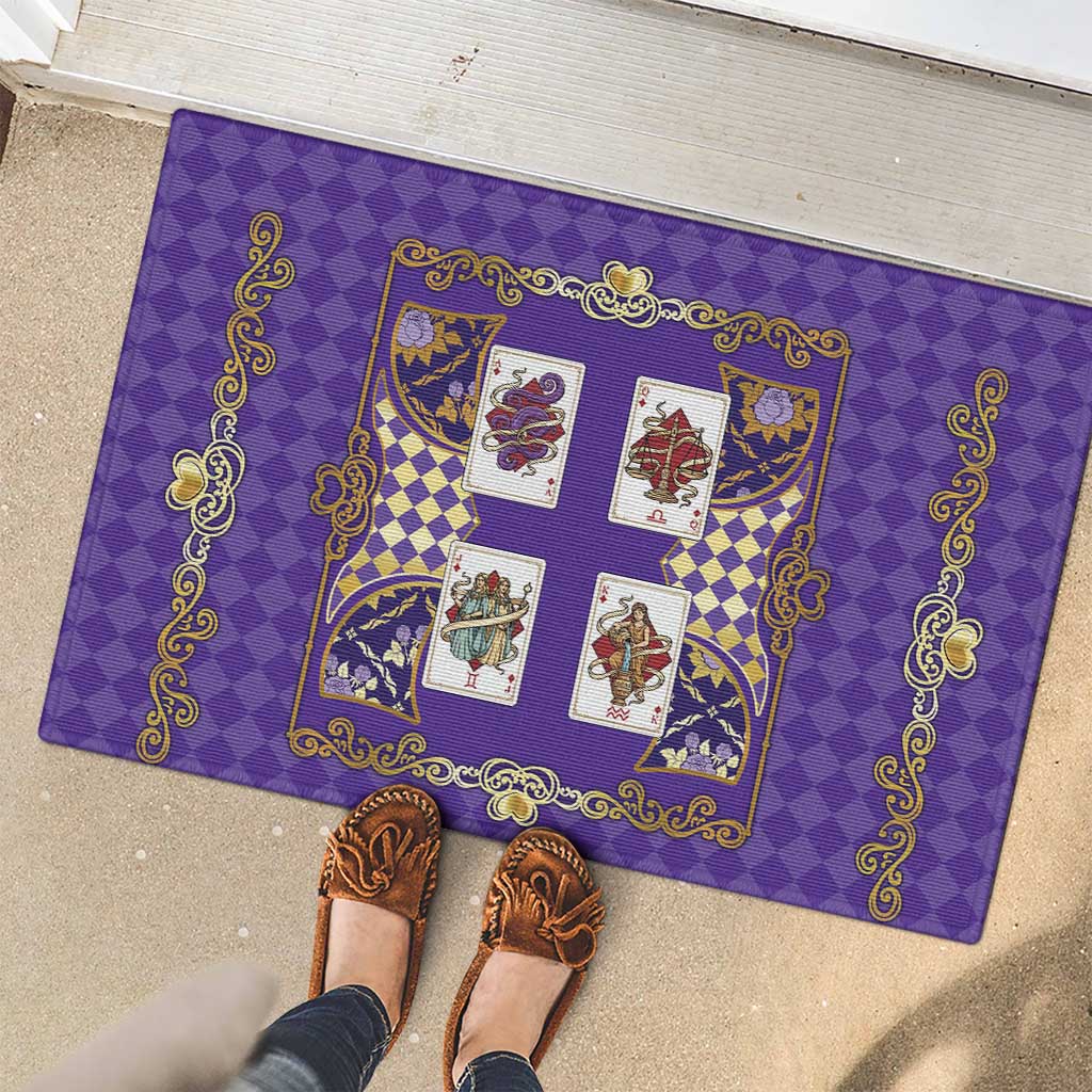 Zodiac Signs Rubber Doormat The Air Element Baroque Diamonds Card