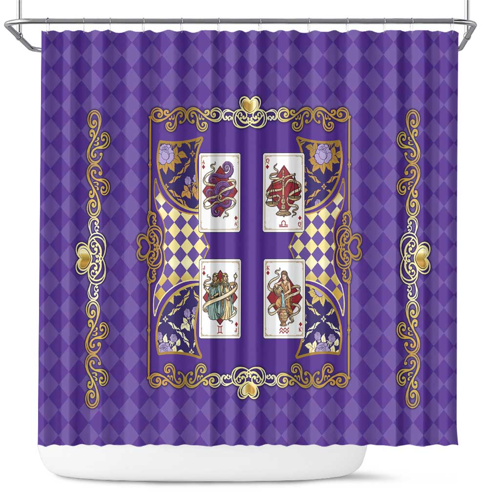 Zodiac Signs Shower Curtain The Air Element Baroque Diamonds Card