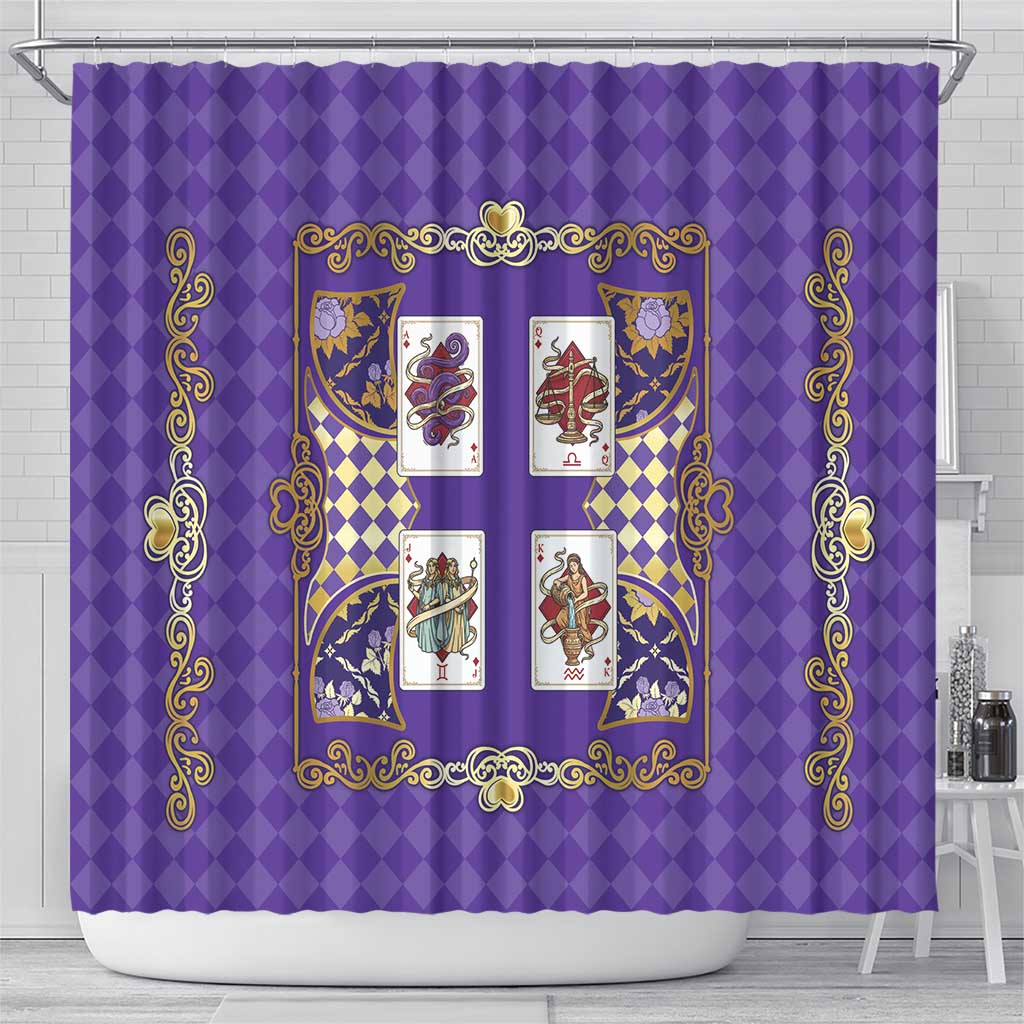 Zodiac Signs Shower Curtain The Air Element Baroque Diamonds Card