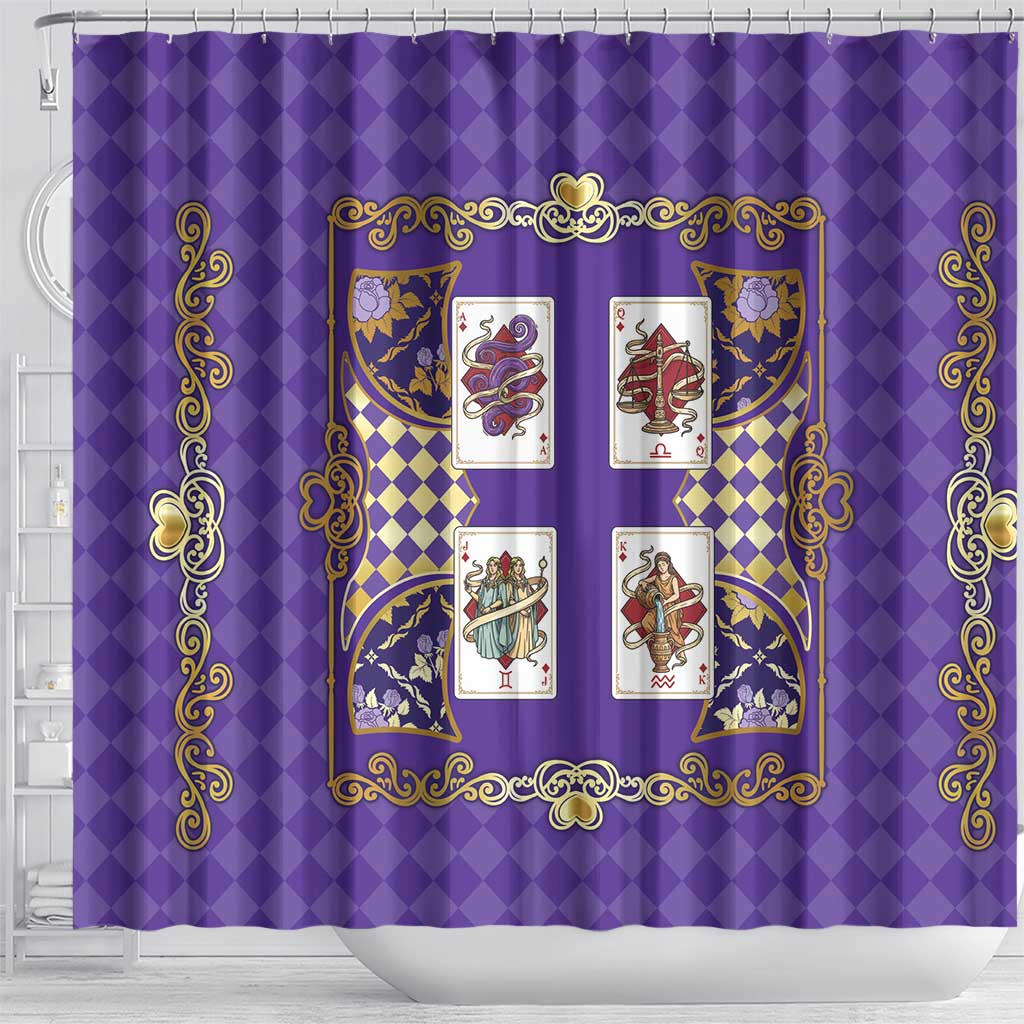 Zodiac Signs Shower Curtain The Air Element Baroque Diamonds Card