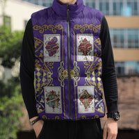 Zodiac Signs Sleeveless Puffer Jacket The Air Element Baroque Diamonds Card