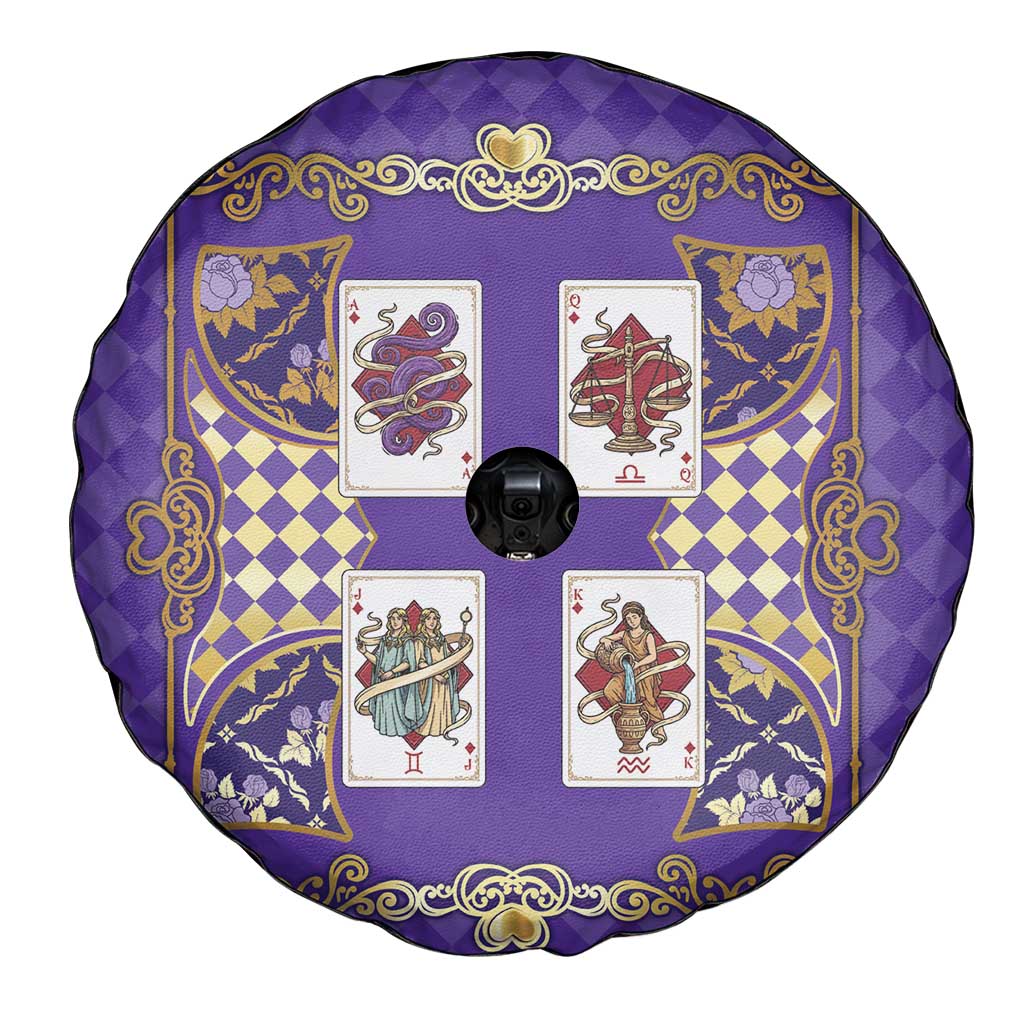 Zodiac Signs Spare Tire Cover The Air Element Baroque Diamonds Card