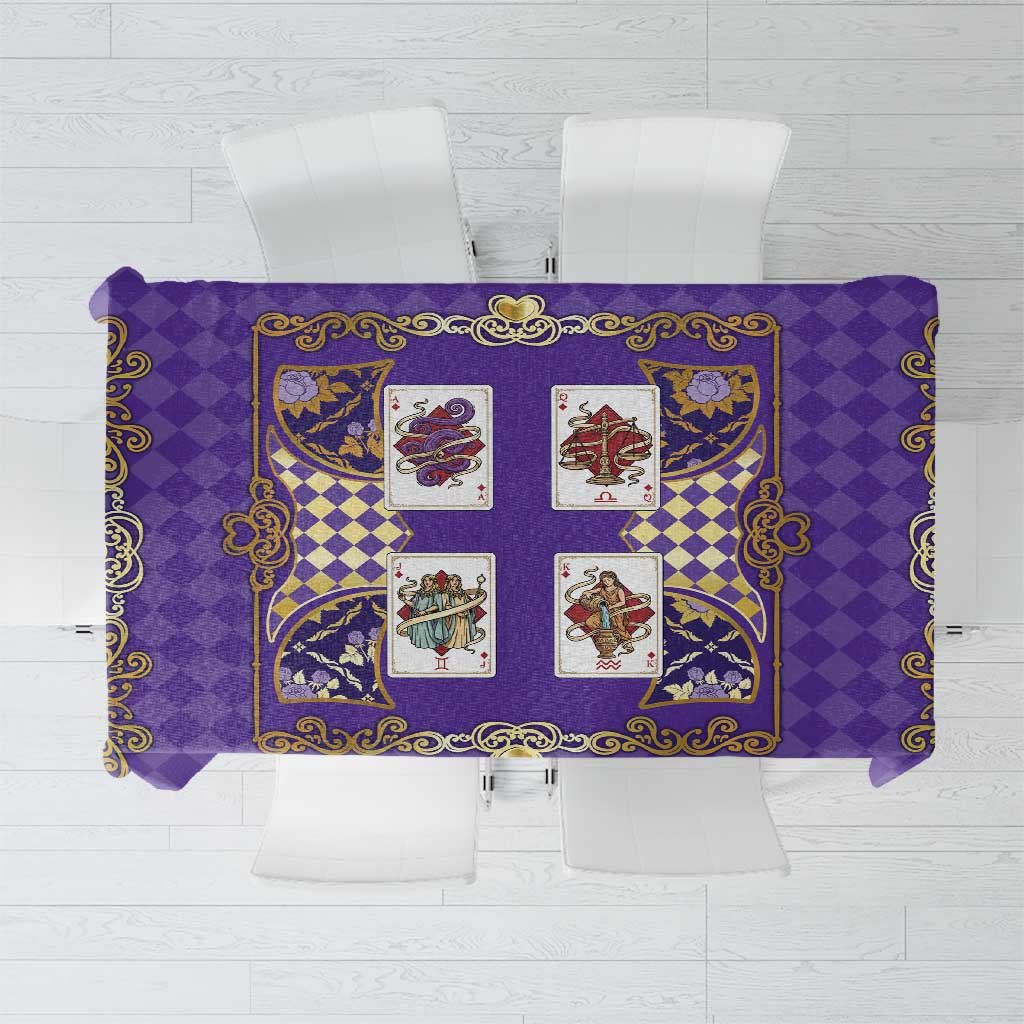 Zodiac Signs Tablecloth The Air Element Baroque Diamonds Card