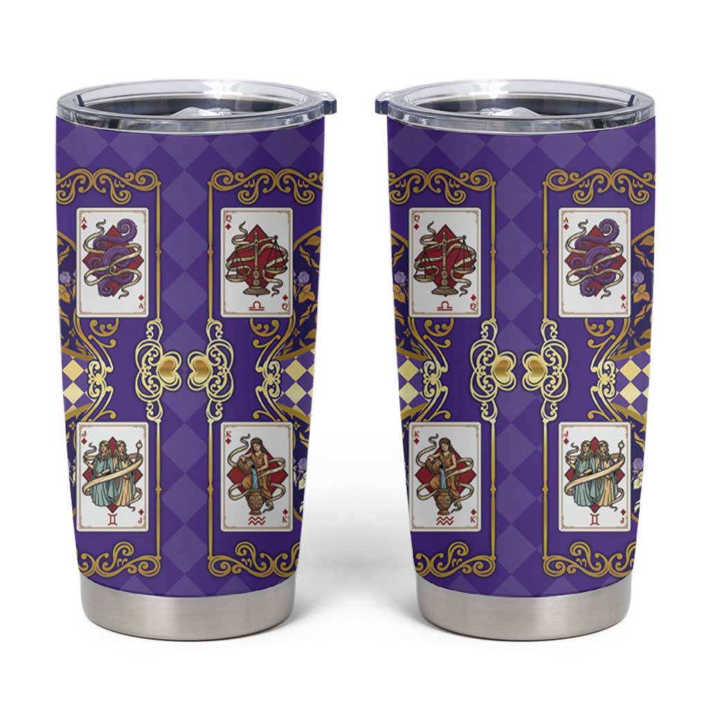 Zodiac Signs Tumbler Cup The Air Element Baroque Diamonds Card