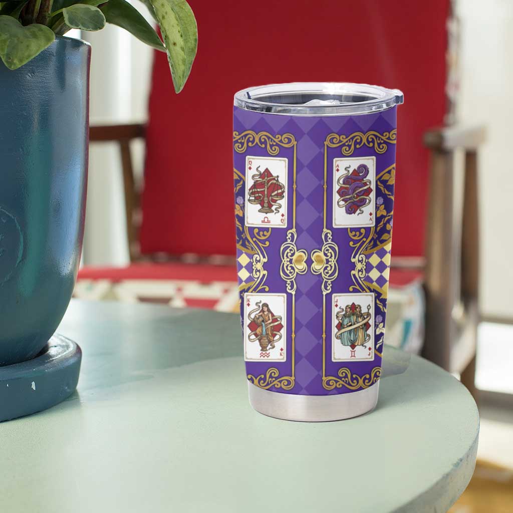 Zodiac Signs Tumbler Cup The Air Element Baroque Diamonds Card