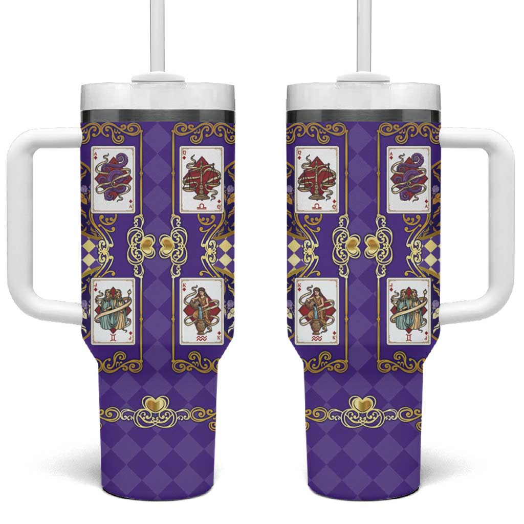 Zodiac Signs Tumbler With Handle The Air Element Baroque Diamonds Card