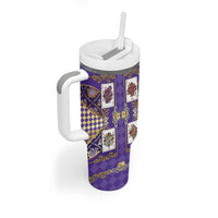Zodiac Signs Tumbler With Handle The Air Element Baroque Diamonds Card