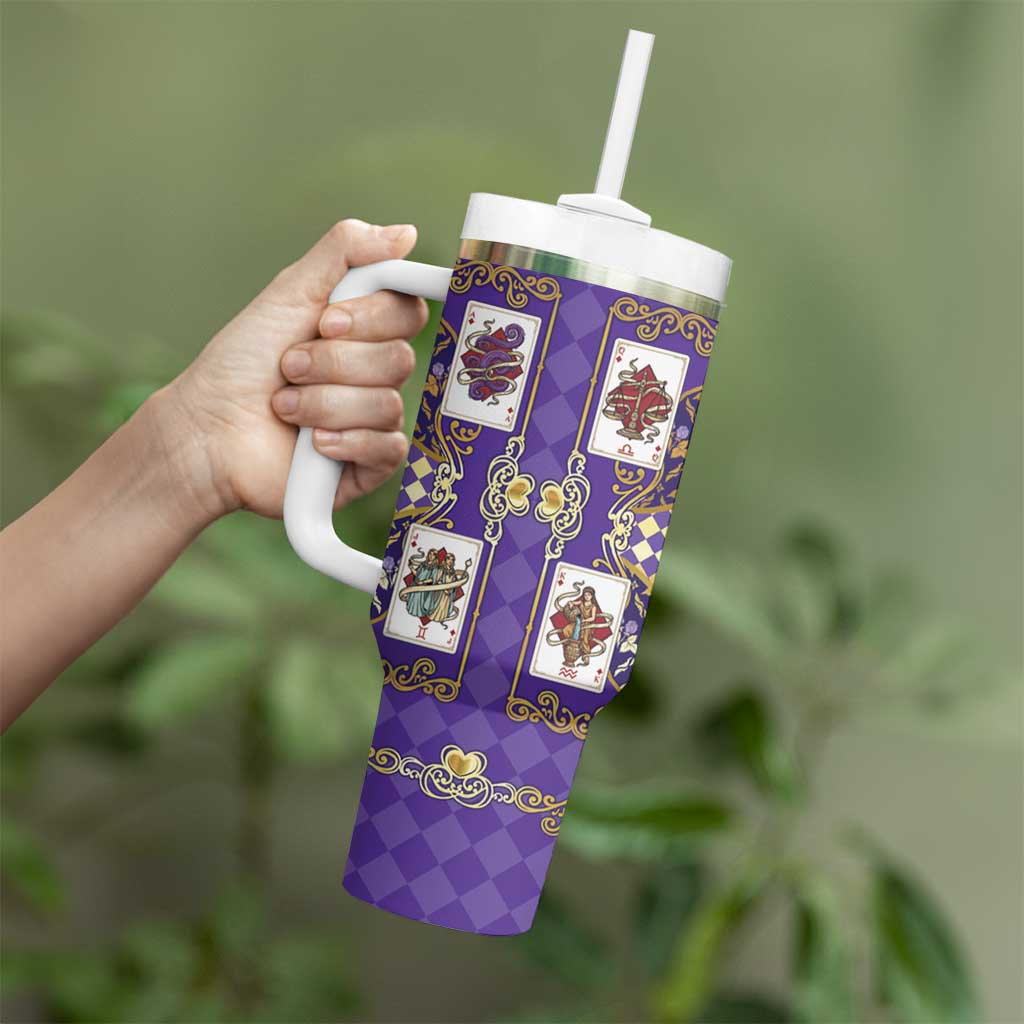 Zodiac Signs Tumbler With Handle The Air Element Baroque Diamonds Card