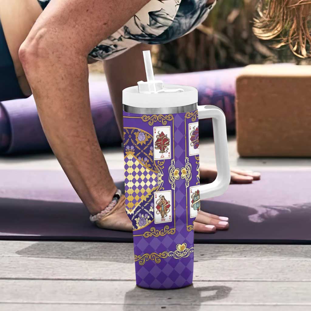 Zodiac Signs Tumbler With Handle The Air Element Baroque Diamonds Card