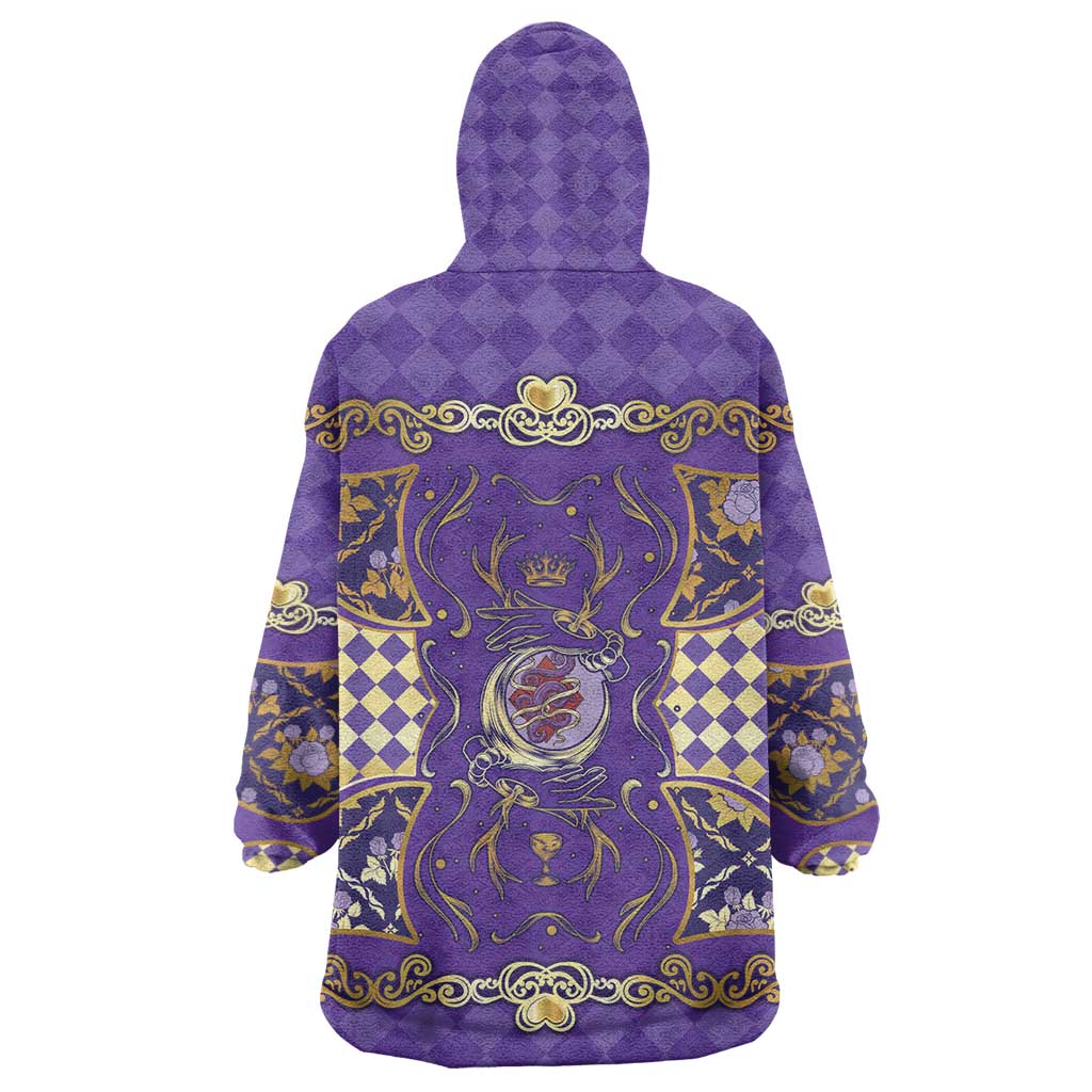 Zodiac Signs Wearable Blanket Hoodie The Air Element Baroque Diamonds Card