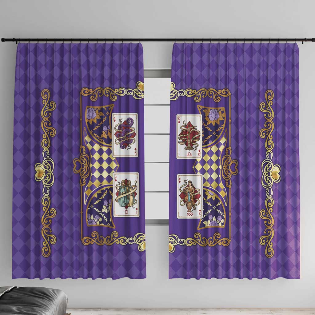 Zodiac Signs Window Curtain The Air Element Baroque Diamonds Card
