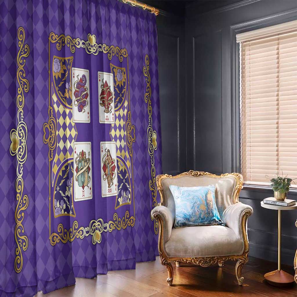 Zodiac Signs Window Curtain The Air Element Baroque Diamonds Card
